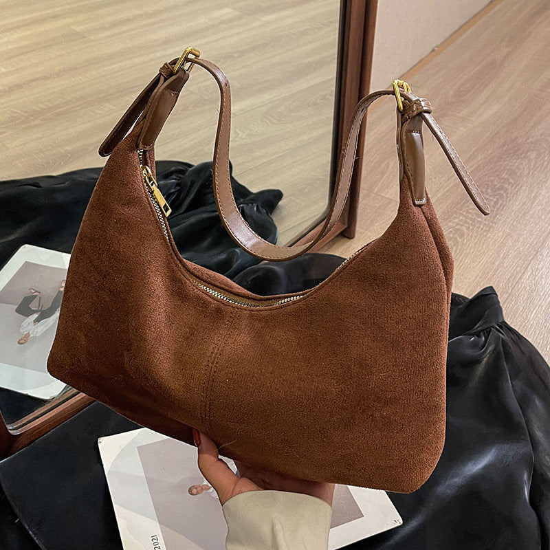 Frosted Vintage Female Large-capacity Crossbody Bag