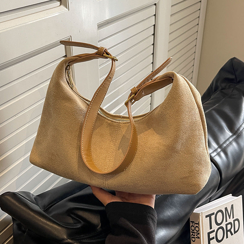 Frosted Vintage Female Large-capacity Crossbody Bag